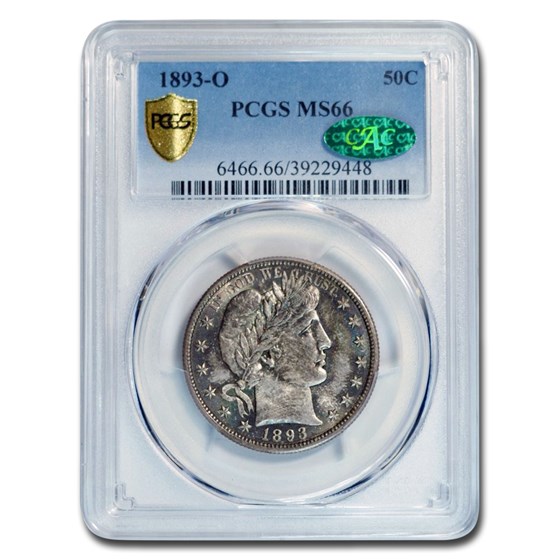 1893-O Barber Half Dollar MS-66 PCGS CAC 1893-O Barber Half Dollar MS-66 PCGS CAC